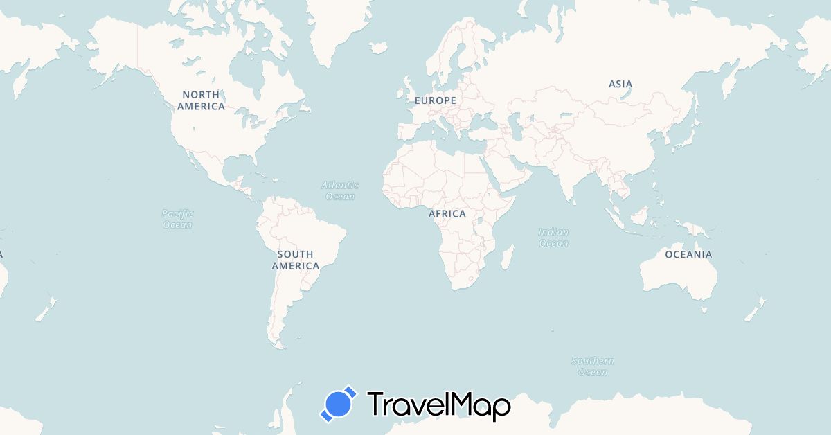 TravelMap itinerary: driving, bus, plane, boat, motorbike in Germany, Indonesia, Malaysia, Philippines, Portugal, Singapore, Thailand, East Timor (Asia, Europe)